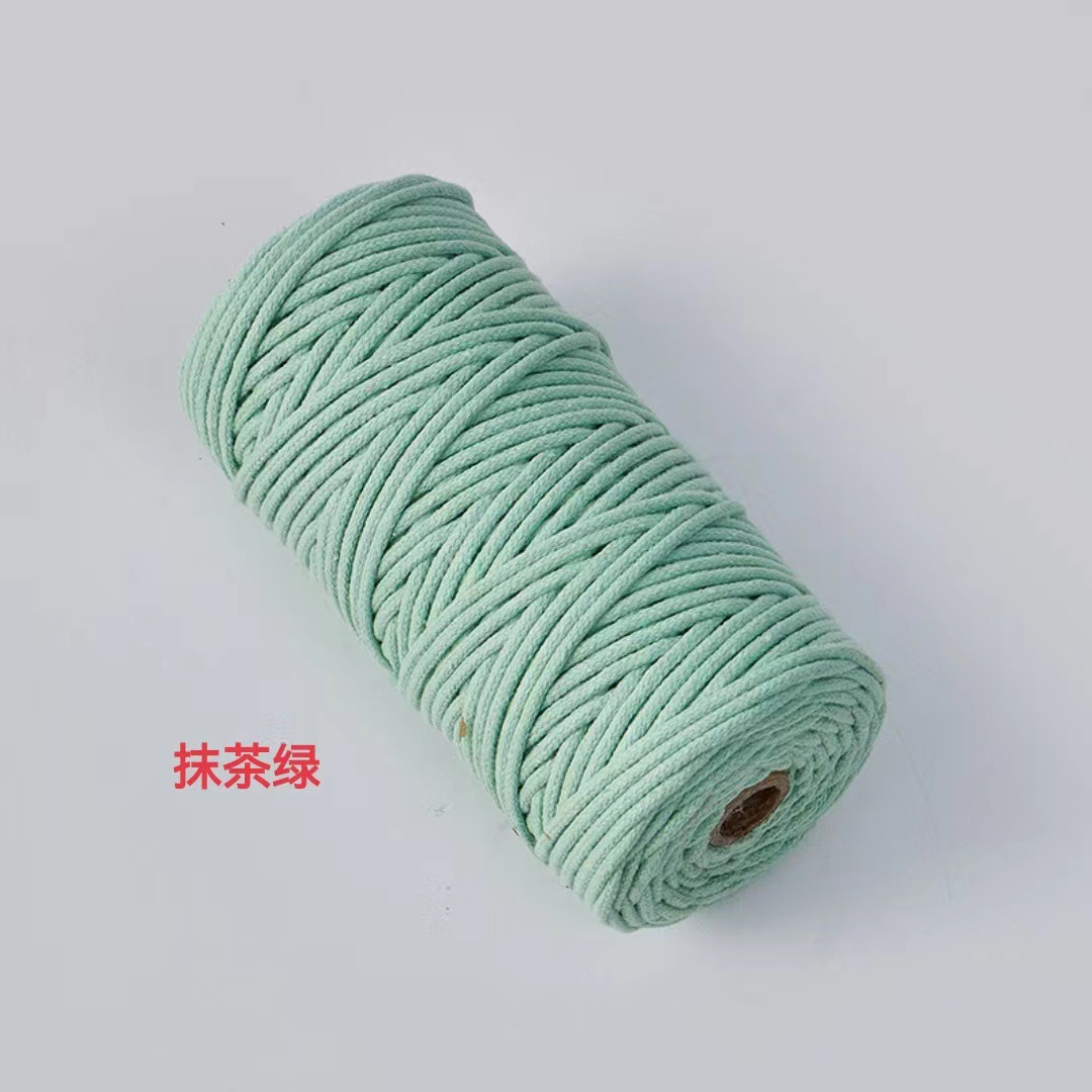 Cuerda de algodón con núcleo de color de 4mm, cuerda de nudo, pulsera de cuerda tejida a mano, cuerda de algodón, cuerda de tapiz, funda de botella creativa, cuerda decorativa