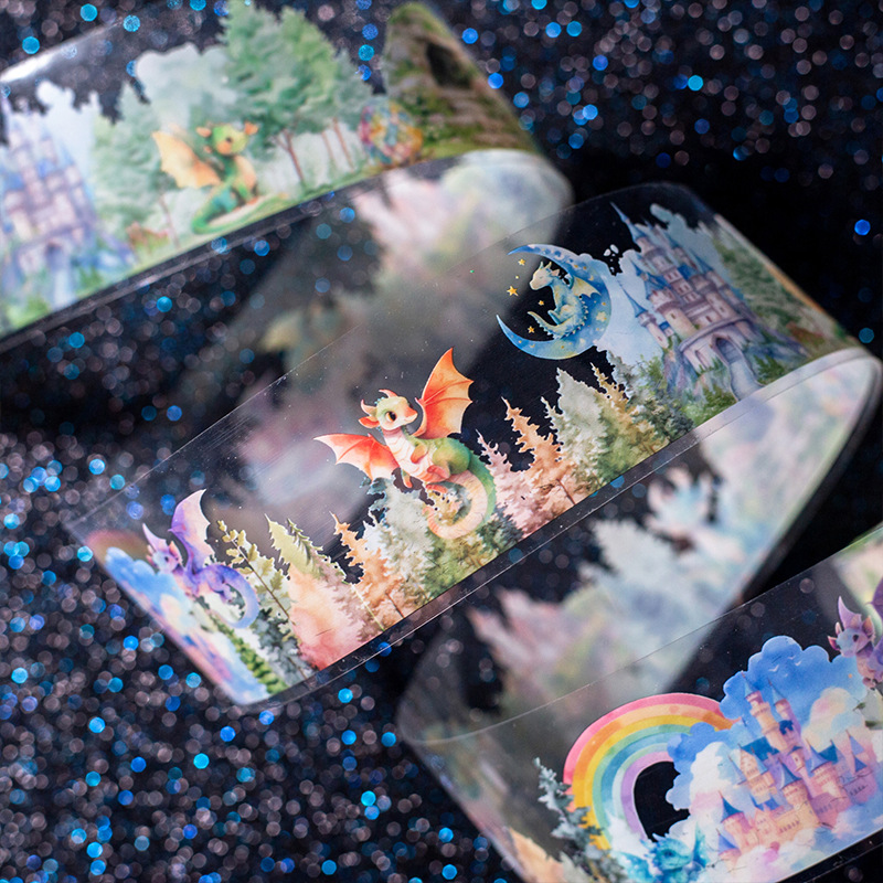 Hermoso día cinta PET mundo de cuento de hadas extraño libro de mano creativo material de bricolaje cinta de decoración de paisajismo