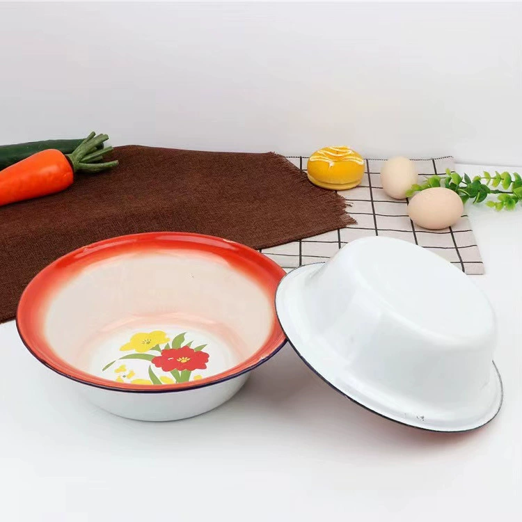 Эмалированная миска красного цвета Pingxian, последующая миска, горшок рисового ресторана, глубокой миски нет, рынок хот-пота, шампуры, пареная овощная миска