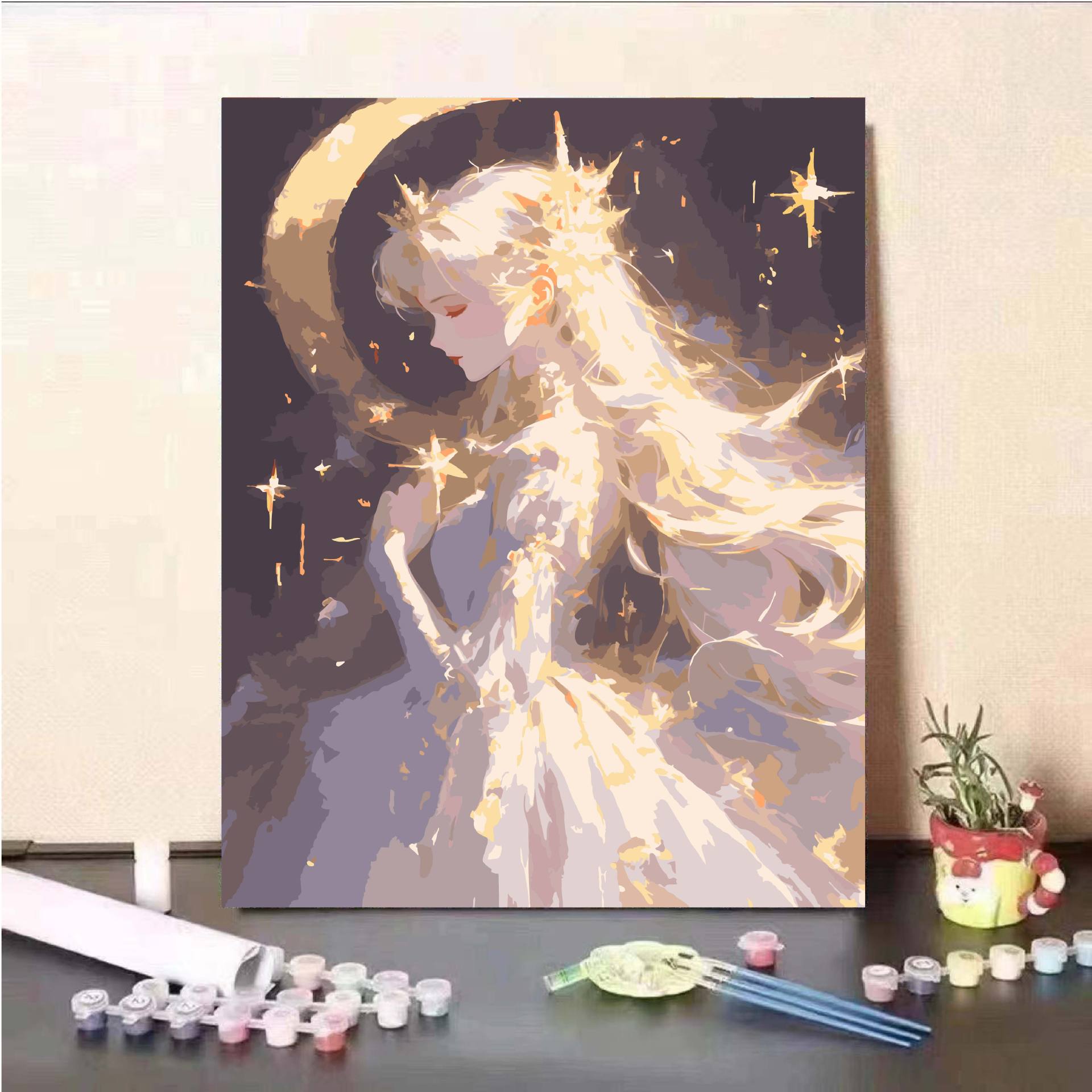 Princesa Príncipe DIY pintura al óleo digital dibujos animados curar grafitis pintura al óleo descompresión regalo dibujado a mano