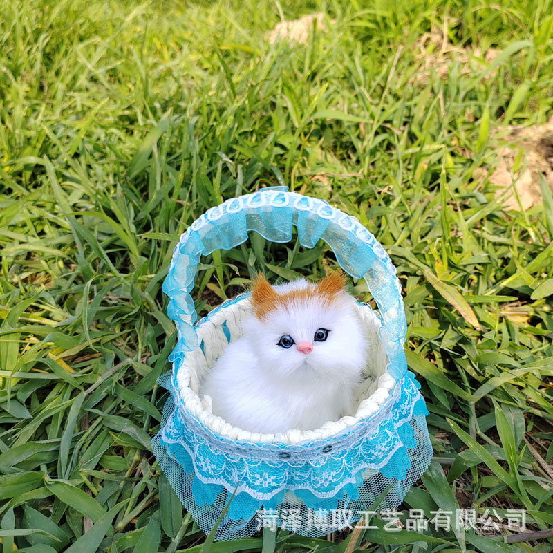 猫のレースを模倣したバスケットと呼ばれます。猫の誕生日プレゼント工芸品の置物は動物の模型レースを模倣します。|undefined