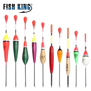 Ftk Fishing Floats 10 Pieces Mixed Pack for Rock Fishing, Fir Wood, Long Casting, Sea Fishing, Thick and Eye-Catching, Popular Cross-Border Batch