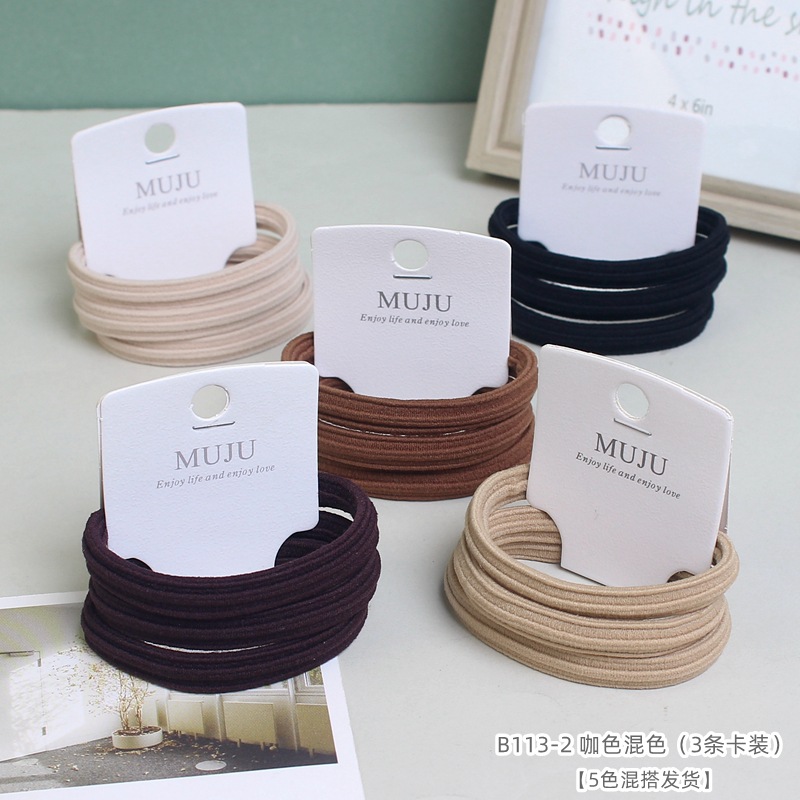 [Carga de tarjeta] sensación de alto nivel coreano de cabello de código de barras de moda de alta elasticidad de cabello anillo de cabello correa de cola de caballo