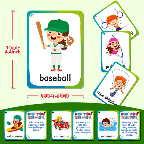 48 Children's Sports Cognitive Early Education Flash Cards for Enlightenment, Cross-border Amazon Parent-Child Time Guessing Educational Toys