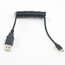 USB數據線彈簧線USB延長數據線彈弓充電線2*0.2手機充電伸縮線