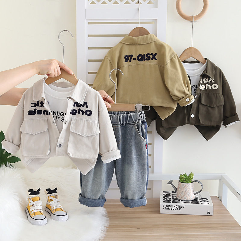 Boys' Long-Sleeved Suit 2025 New Style Kidsren's Spring and Autum Clothing Autum Style Handsome Casual Three-Piece Suit for Boys Boys' Long-Sleeved Suit 2025 New Style Kidsren's Spring and Autum Clothing Autum Style Handsome Casual Three-Piece Suit for Boys