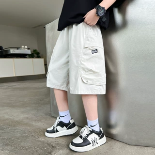 男童夏季薄款工装短裤2026新款大童夏装男孩中裤儿童休闲五分裤子