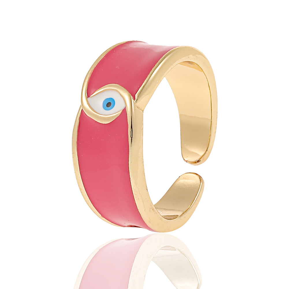 Fashion Geometric Eye Copper Open Ring Plating Copper Rings