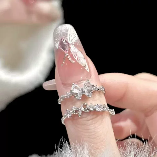 Sweetheart Princess Bestie Ring Women's Niche Design Casual Couple Ring Holiday Gift for Girlfriend Jewelry Trendy Gift