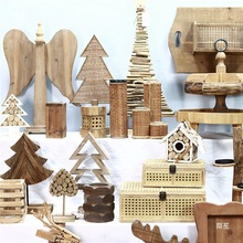 孤品大集合-创意设计仿古做旧实木装饰摆件木质庭院花器zakka杂货