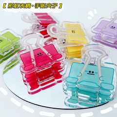 小紅書同款彩虹亞克力文件夾收納夾燕尾夾可愛卡通手賬整理夾文具