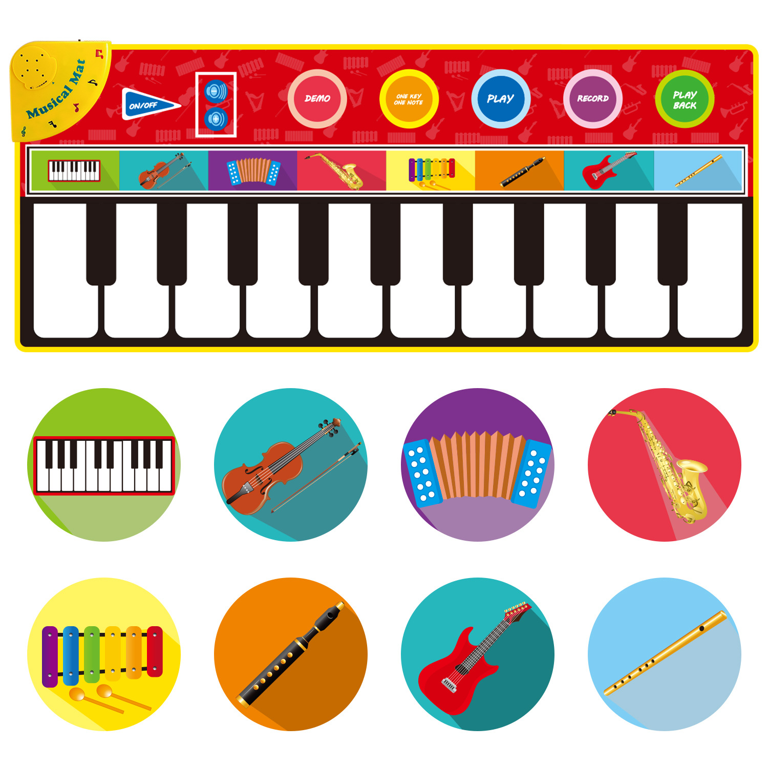 148*60cm儿童大号钢琴音乐毯宝宝跳舞毯音乐地毯钢琴游戏垫跨境