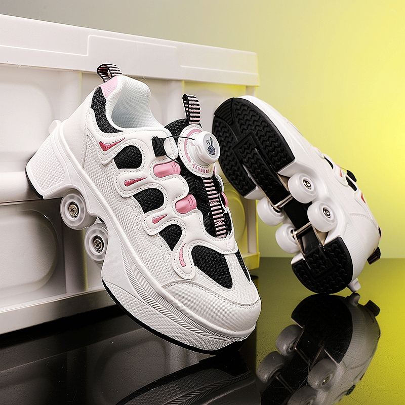 Girls' Invisible Four-Wheel Retractable Flying Shoes with One-Button Automatic Transformation Children's Roller Skates Girls' Invisible Four-Wheel Retractable Flying Shoes with One-Button Automatic Transformation Children's Roller Skates