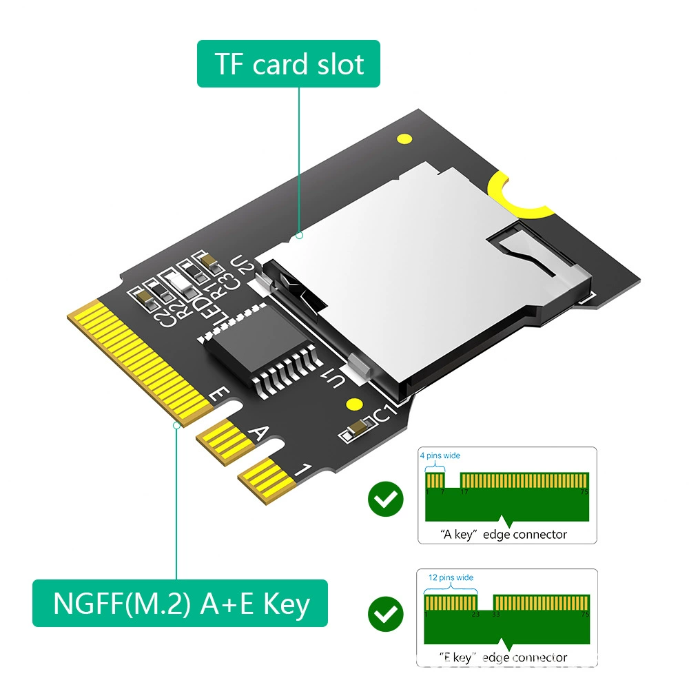 Переходник с TF (Micro SD) на M.2 Key A+E, карта конвертер