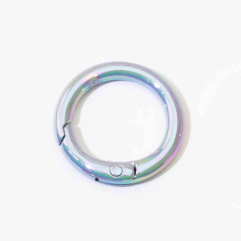 Color hebilla de resorte anillo de chapado uv anillo de división anillo de resorte llavero accesorios de bricolaje anillo de conexión de aleación