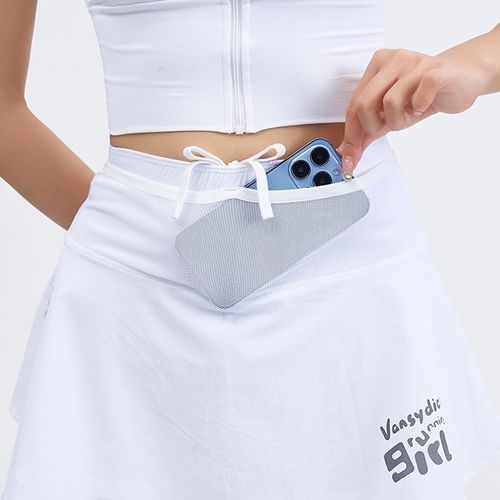 Women's False Two-Piece Skirt with Side Pockets, Quick-Dry Fitness Skirt for Tennis, Yoga, Running, and Sports