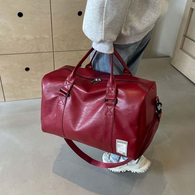 ファッション外出スポーツフィットネスバッグ乾湿分離ハンドバッグ男性用革荷物バッグ女性用大容量旅行バッグ|undefined