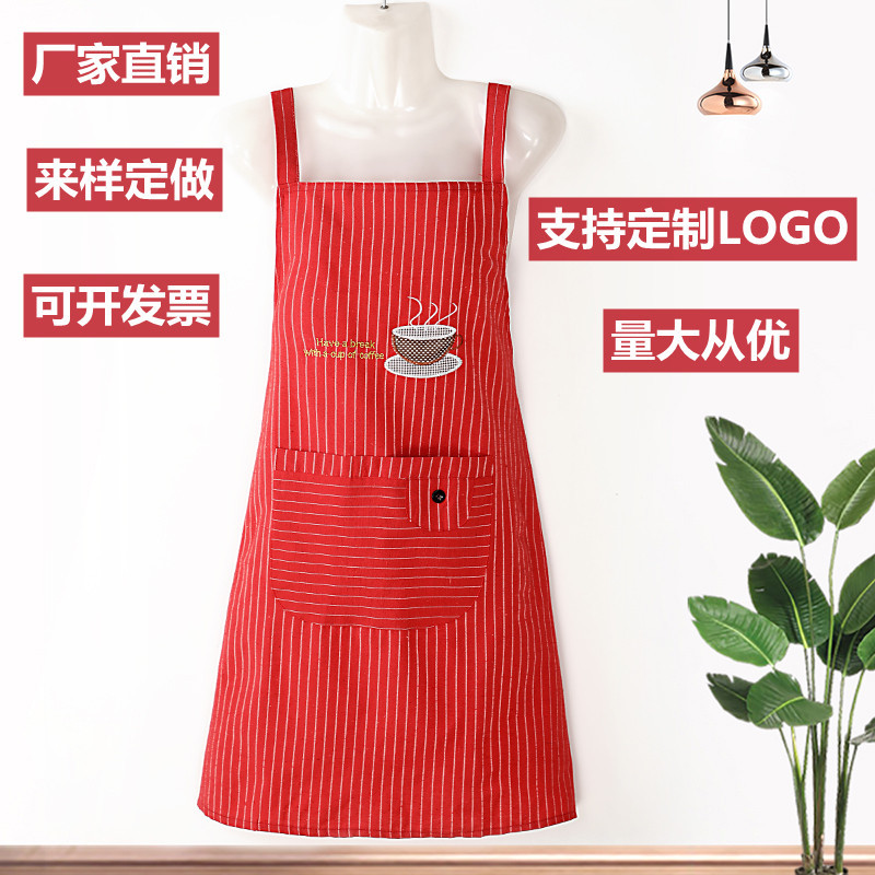 Circunferencia de algodón de poliéster Cocina coreana sin mangas Correa de moda a prueba de aceite Bata de algodón de poliéster Hombres y mujeres adultos Delantal transpirable