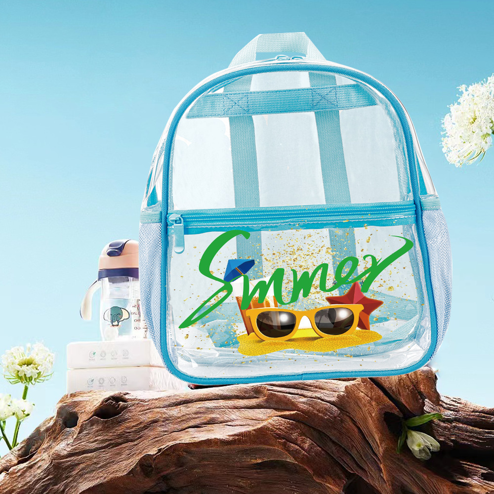 Mochila de pvc transparente de Amazon transfronteriza, mochila impermeable de alto valor, mochila transparente, almacenamiento deportivo de viaje