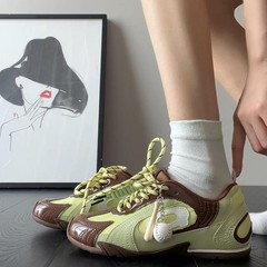 小众赛车鞋内增高德训鞋子女2025新款爆款网面透气休闲轻便运动鞋