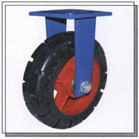 供应10寸橡胶风火轮 超重型橡胶风火轮 蓝色支架橡胶风火轮