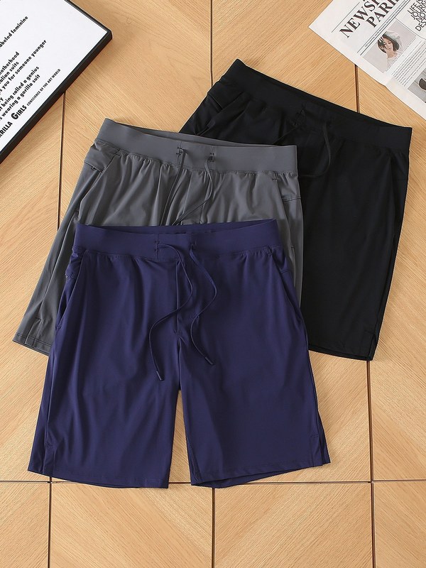 夏用薄手LULUラベル付きT.H.E.メンズスポーツショーツ裏地なしスポーツレジャーフィットネス通気性5点|undefined