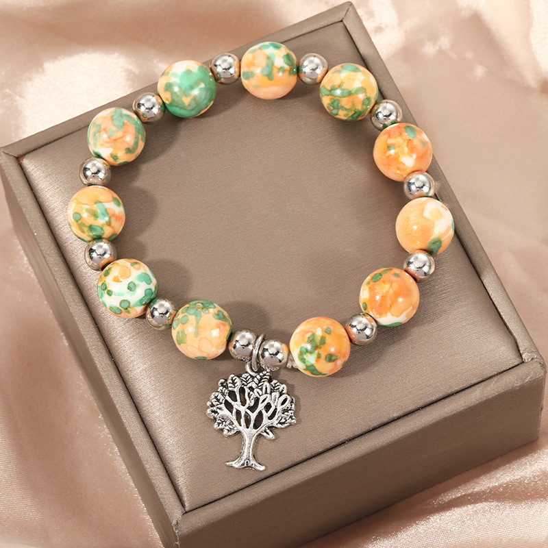 Bohemian Tree Alloy Natural Stone Beaded Plating Bracelets 1 Piece display picture 2