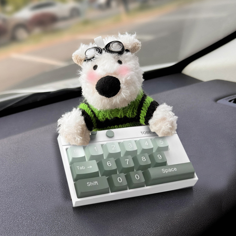 Tarjeta de estacionamiento temporal del automóvil lindo West Highland Puppy Keyboard Teléfono del automóvil Número de matrícula Decoración del automóvil Mover el automóvil