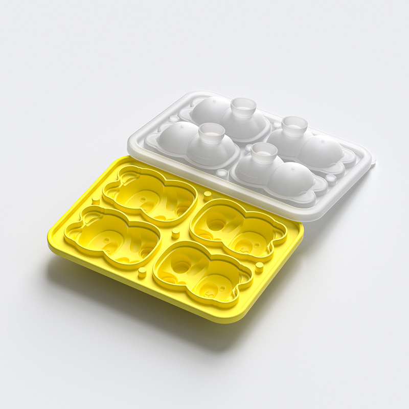 冰格模具制冰神器跨境热销食品级软硅胶家用具小熊可爱冷冻冰块盒|undefined
