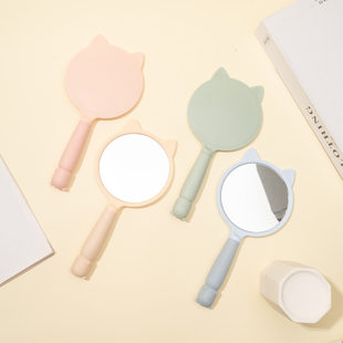 Cartoon handheld cream handle, plastic mirror, DIY