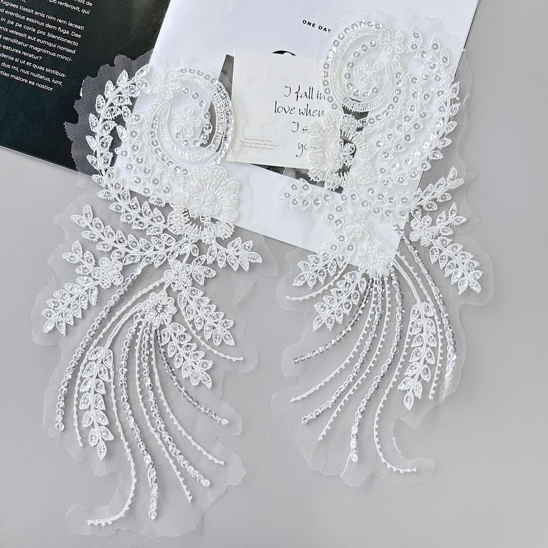 24g Weight Clothing Sticker Patches Classification 1 Pair Quantity Polyester Material Wings Pattern Elegant Style 1 Pair Elegant Wings Polyester Clothing Sticker Patches 13