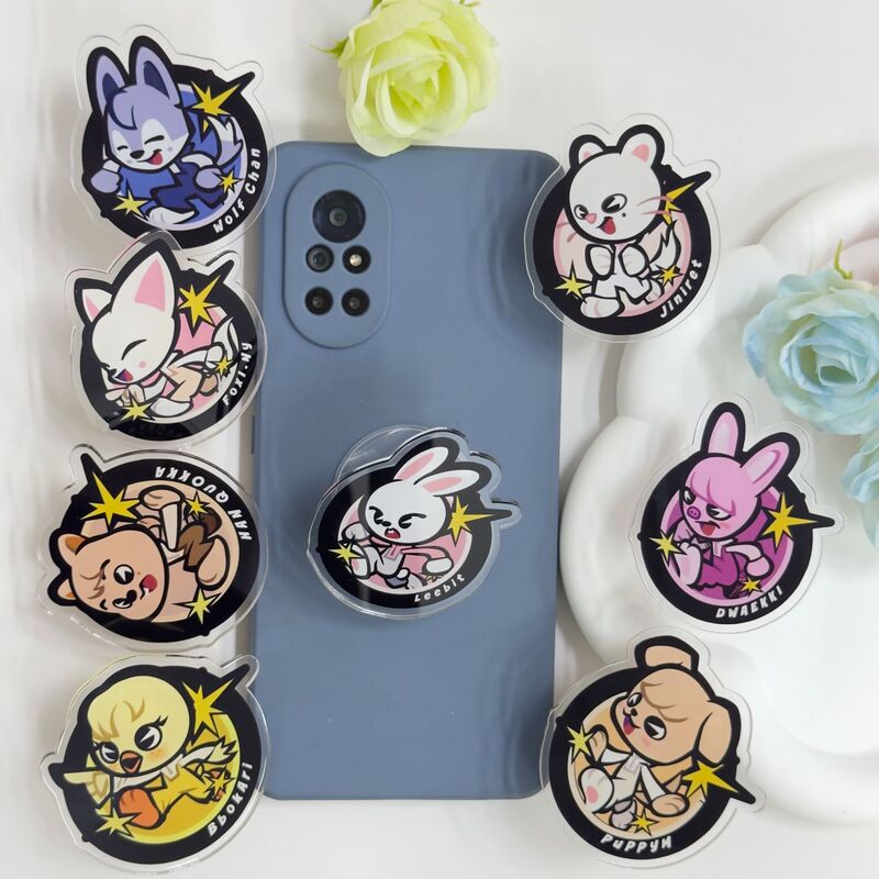 Stray Kids Boys' Group Acrylic Phone Pop Socket Expandable Stand Celebrity Merchandise DIY Avatar Support