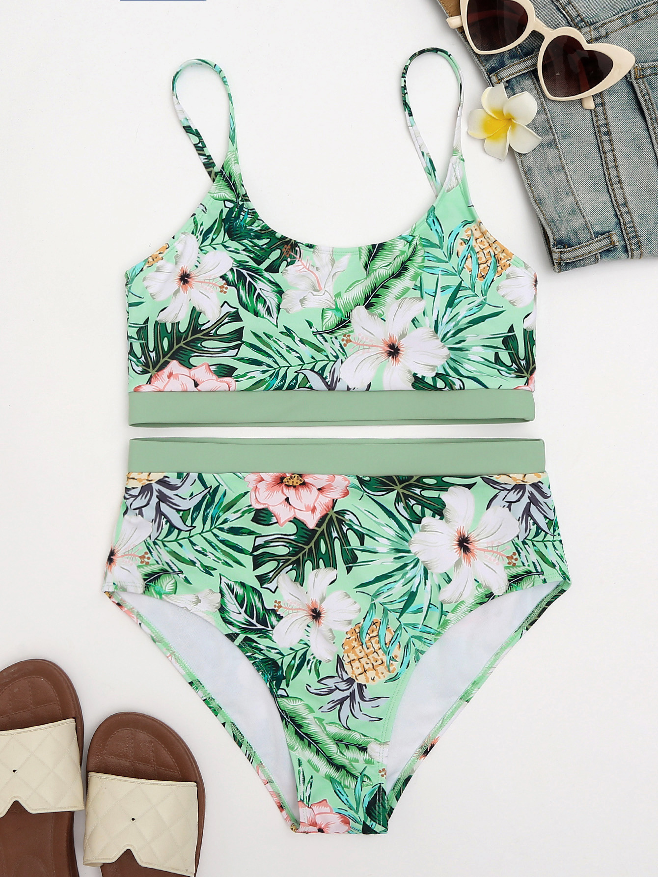 Womenu0027S Ditsy Floral Polyester Bikinis 2 Piece Set