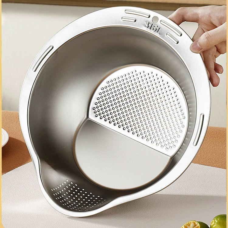 Сливная корзина из нержавеющей стали 316, многофункциональное сито для мытья риса, поднос для фруктов, бытовая кухонная раковина