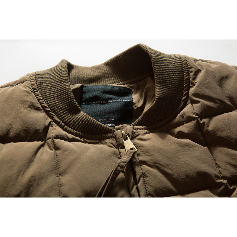 ORIGTEEN复古格子拼接绗线棉服外套男冬季百搭休闲棉衣上衣MY9006|undefined