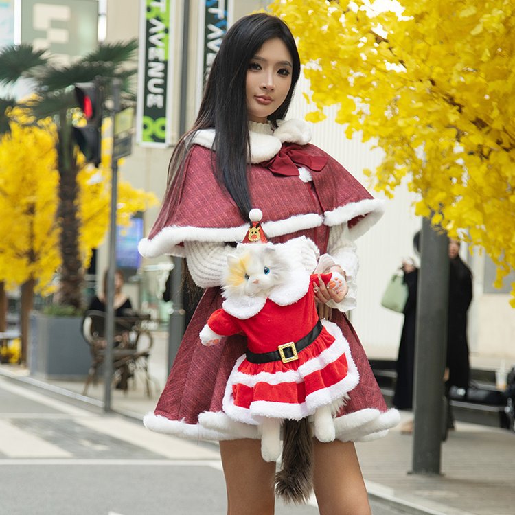 Regalo de Navidad de gato artificial de Navidad