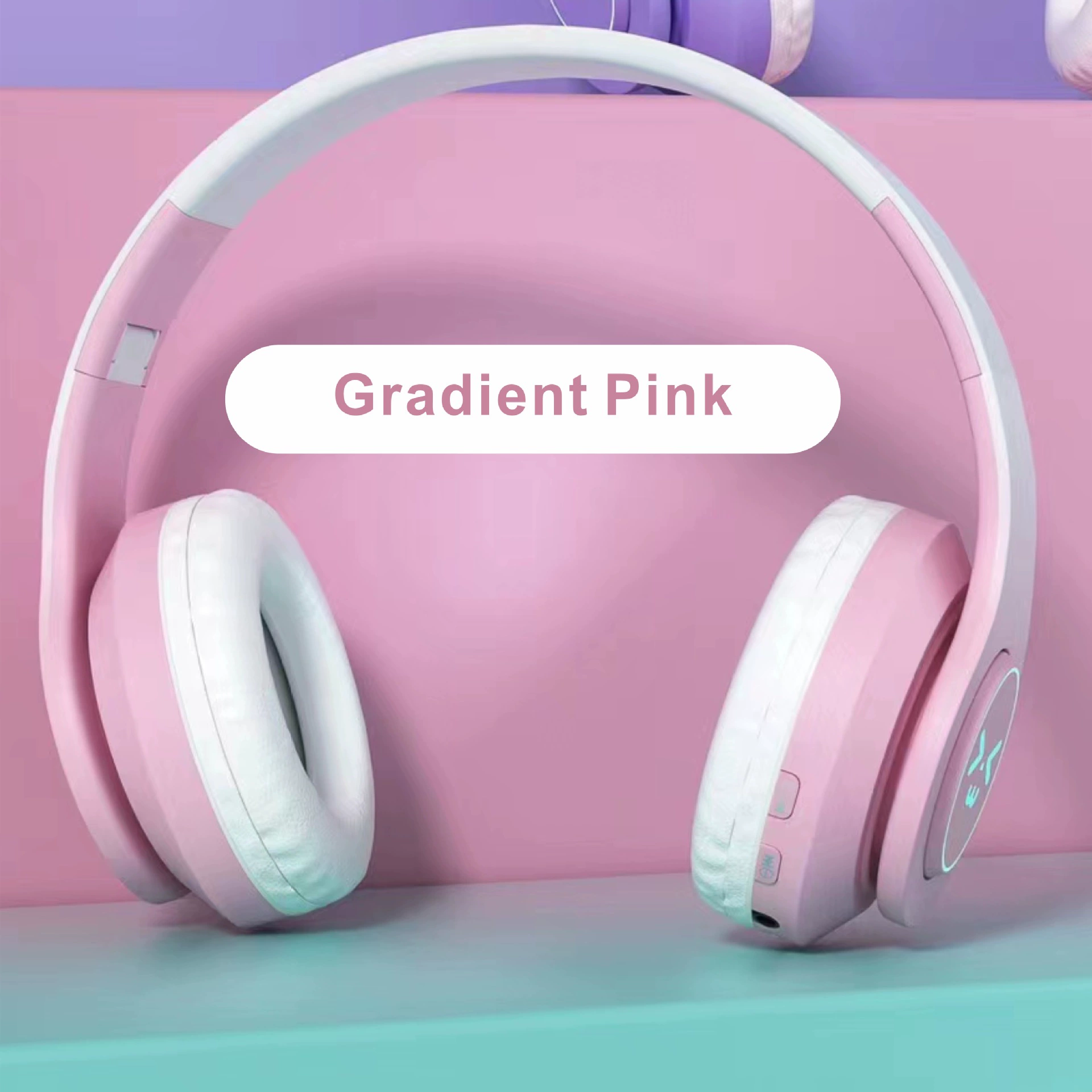 Bluetooth headphones, gradient LED, head‑worn/neckband, TWS and wired support