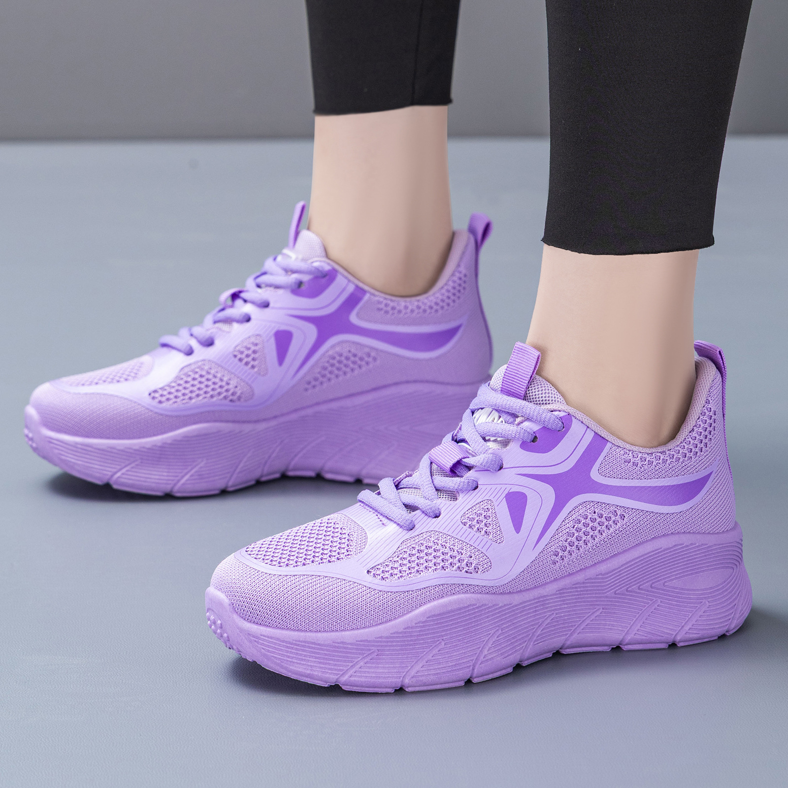 El Jin Seyuan| Zapatos de primavera de mujer zapatos de deporte transpirables, zapatos de altura de suela gruesa, zapatos de mujer cómodos, zapatos casuales