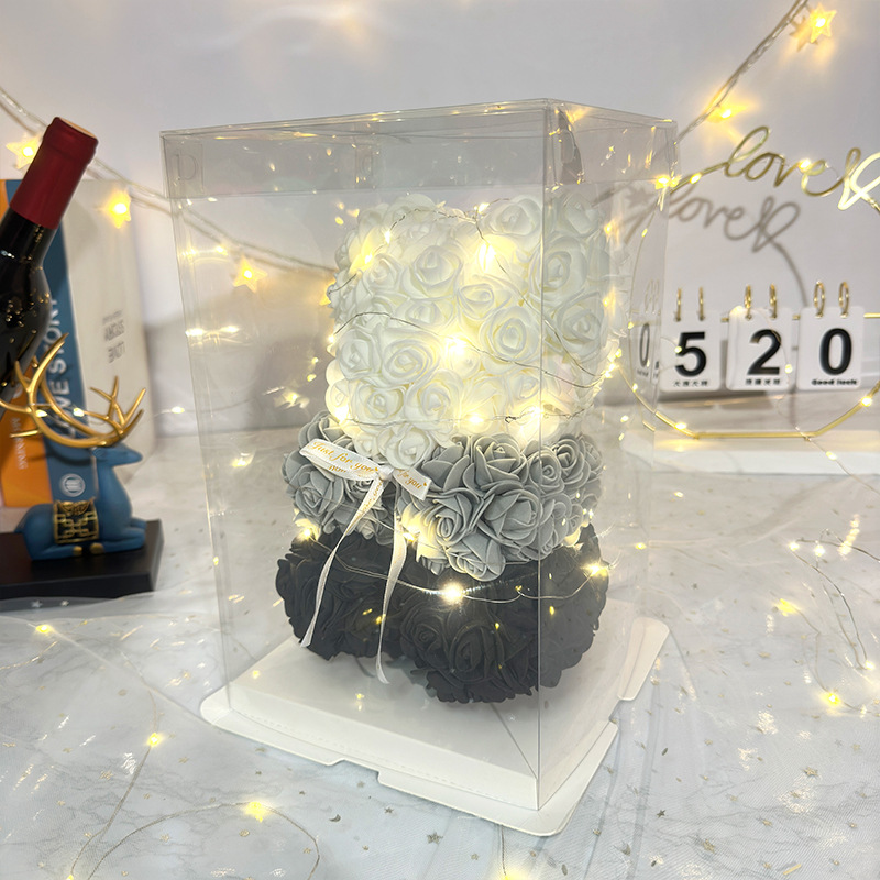 Flor inmortal rosa oso 520 Día de San Valentín regalos del día de la madre regalos de cumpleaños de novia simulación de flores de espuma creativas