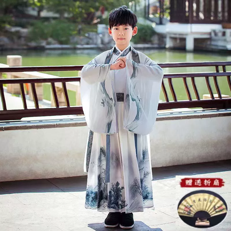 Весенне-осенний костюм для мальчиков Hanfu, старинный Детский костюм Childe, детский осенний костюм Super Fairy, костюм для изучения китайского языка, 2022, древний костюм, костюм Тан