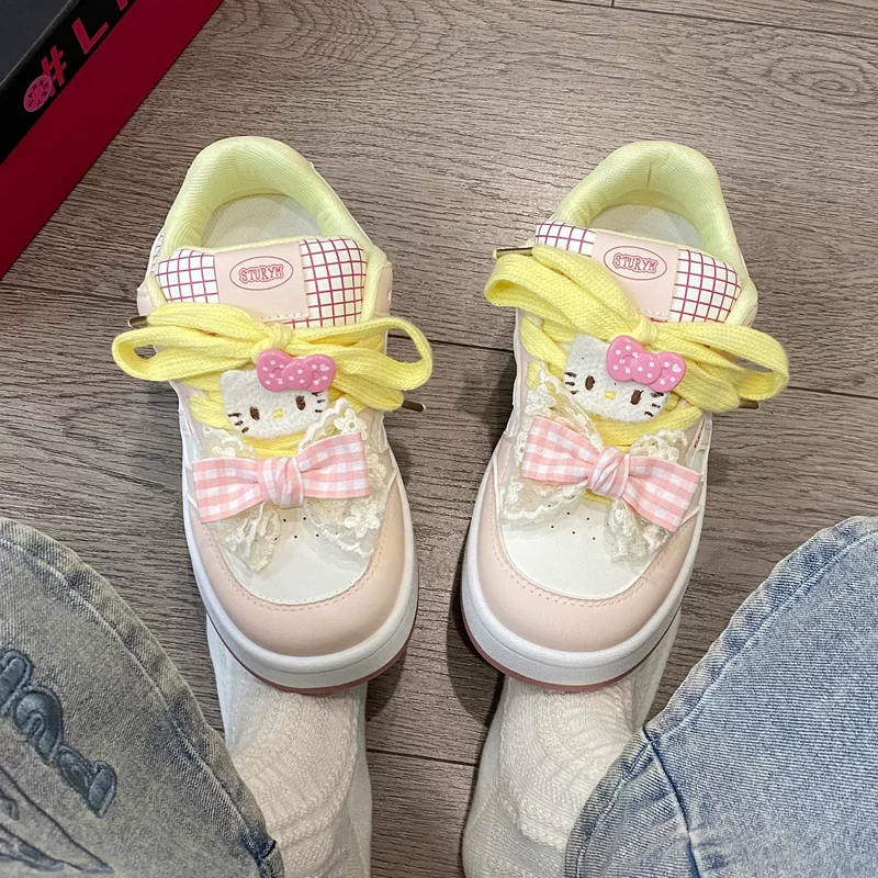 Niche original Kitty ugly cute bread shoes for women 2025 new spring student casual thick sole cute white shoes