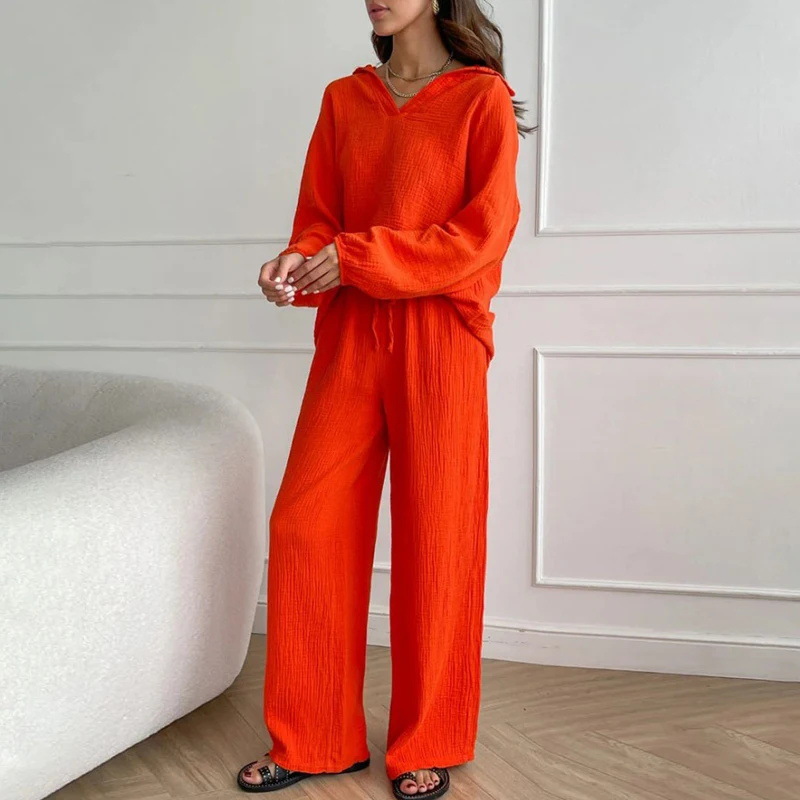 Elegant Solid Color Pants Sets Cotton Pants Sets Two-Piece Sets display picture 6