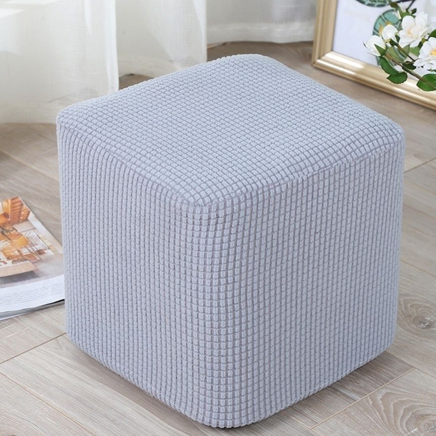 Tela elástica cuadrada de lana para cambiar zapatos taburete cubierta de silla cubierta de maíz cubierta cuadrada cubierta de taburete todo incluido tejido grueso cubierta de cubierta