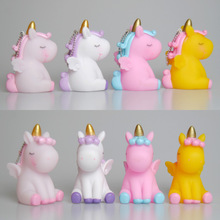卡通独角兽搪胶公仔可爱蛋糕摆件装饰玩偶钥匙扣配件小礼品批发