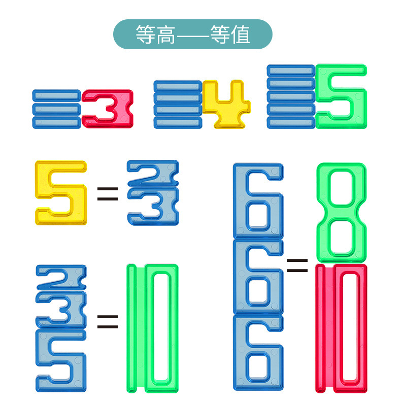 35 Transparent Numbers with Equal Height Arrangement Digital Ladder Add and Subtract Operation Transparent Numbers Early Education Digital Building Blocks Puzzle