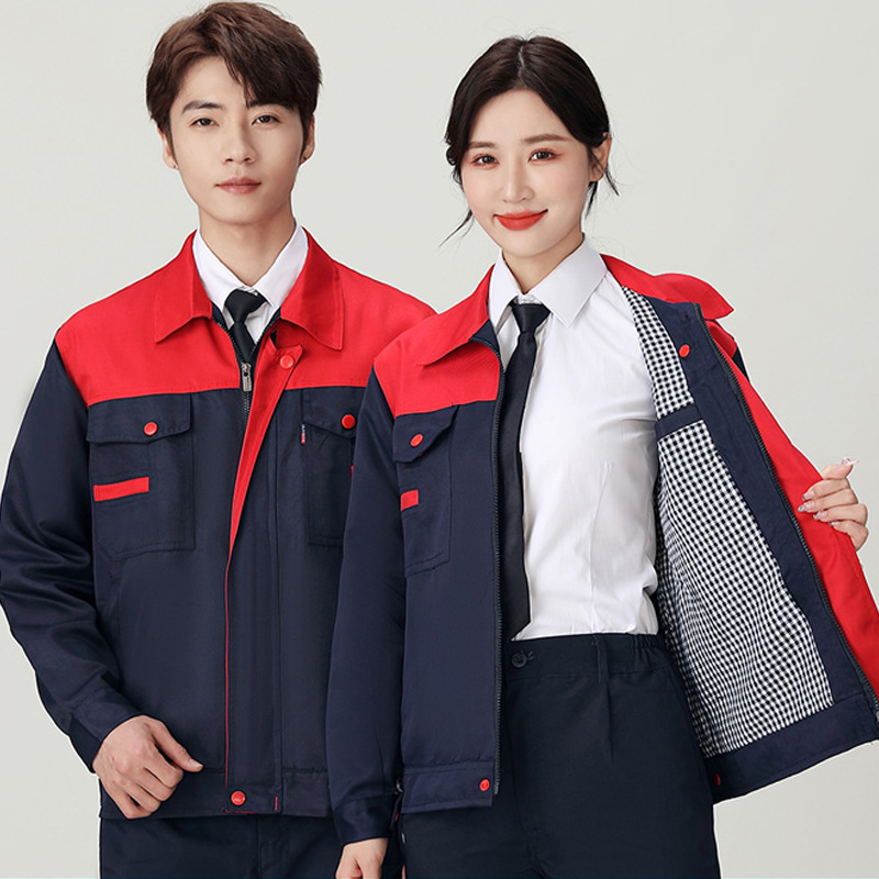 Trajes de trabajo primavera y otoño manga larga doble capa gruesa resistente al desgaste reparación de automóviles logística reflector ingeniería de ropa de seguro laboral personalizada