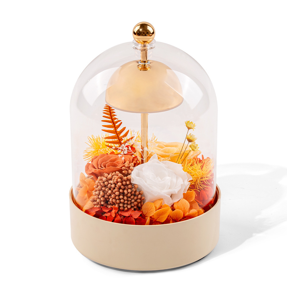 Yunnan al por mayor campana de viento eterna flor de vidrio lámpara de escritorio caja de regalo adornos lámparas de noche dormitorio regalo cálido