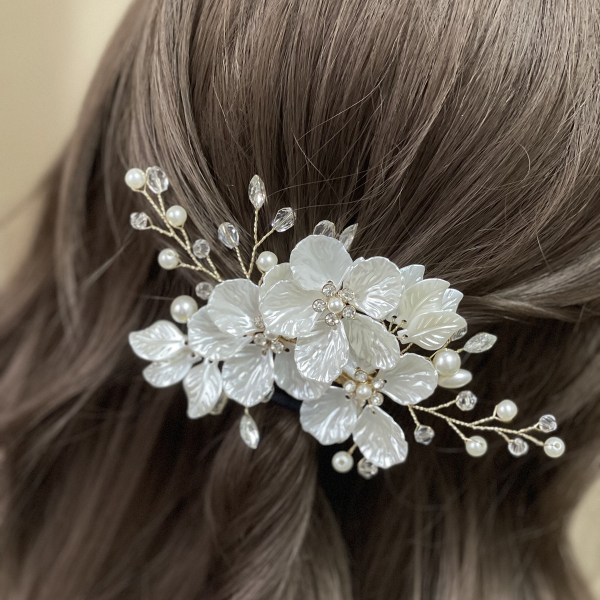 Haarschmuck für Damen und Mädchen, mit Strasssteinen, Blumen, für die Braut, Hochzeit, Haarranke, Perlen, Blätter_voghion.com