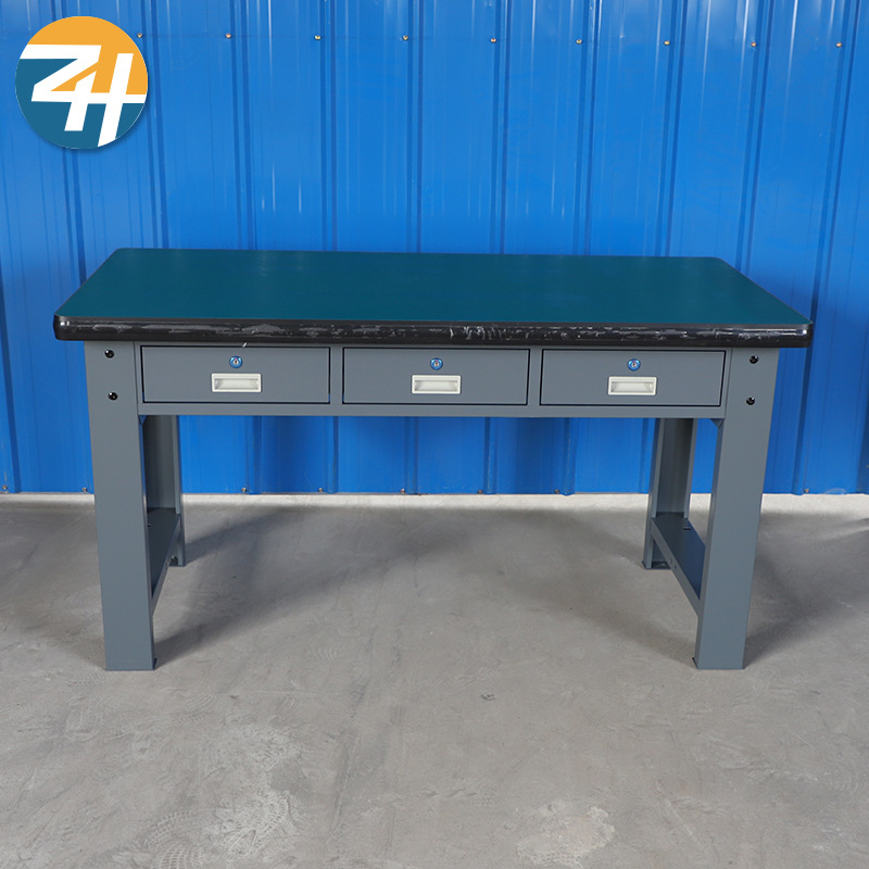 重型横三抽工作台 灰色实验室维修桌操作检验防静电平三抽工作台
