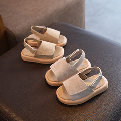 2023 Summer Children's Sandals Open Toe Velcro Beach Shoes Soft Sole Casual Trendy Student Shoes for Children and Middle School Children